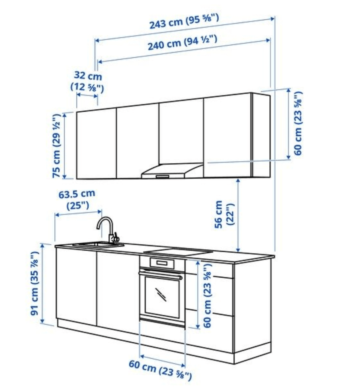 Kích Thước Tủ Bếp Nơi Lắp Đặt Chậu Rửa Bát Konox