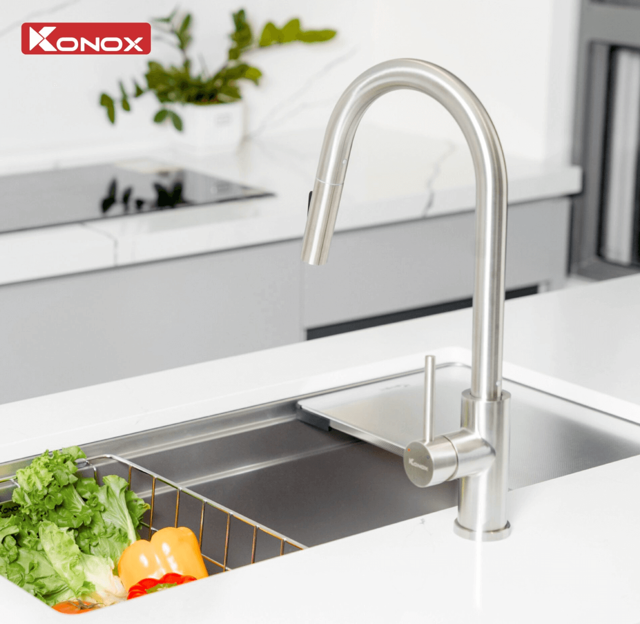 Vòi Rửa Bát Linh Hoạt, Sạch Đến Từng Ngóc Ngách Bộ Đôi Hoàn Hảo Của Chậu Konox Việt Nam