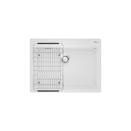 Chậu rửa bát Granite Sink Ruvita 680 – White Silver