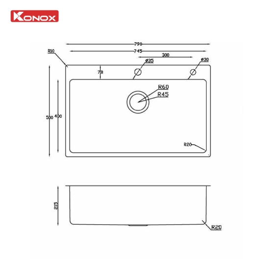 Chậu rửa bát Turkey Sink STELO 780U