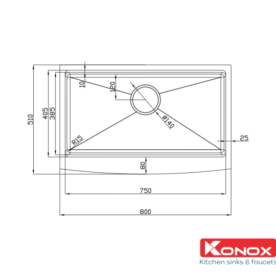 Chậu rửa bát Workstation Sink – Apron Sink KN8051AS Curve