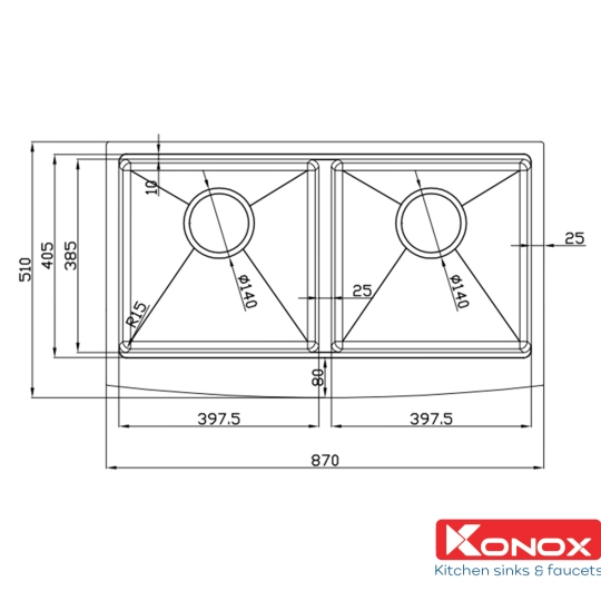 Chậu rửa bát Workstation Sink – Apron Sink KN8751DA Curve
