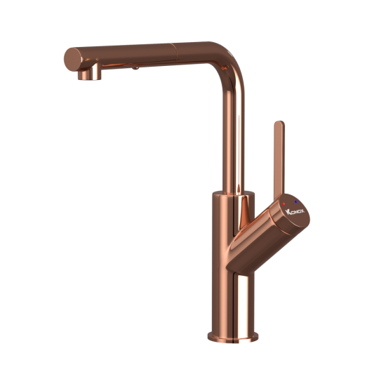 Vòi rửa bát dây rút Artan Rose Gold